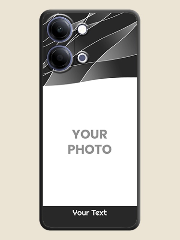 Custom Mixed Wave Lines on Photo On Space Black Custom Soft Matte Mobile Back Cover - Vivo Y11 5G - alternate view