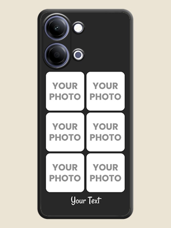 Custom Floral Art with 6 Image Holder on Photo On Space Black Custom Soft Matte Mobile Back Cover - Vivo Y11 5G - alternate view