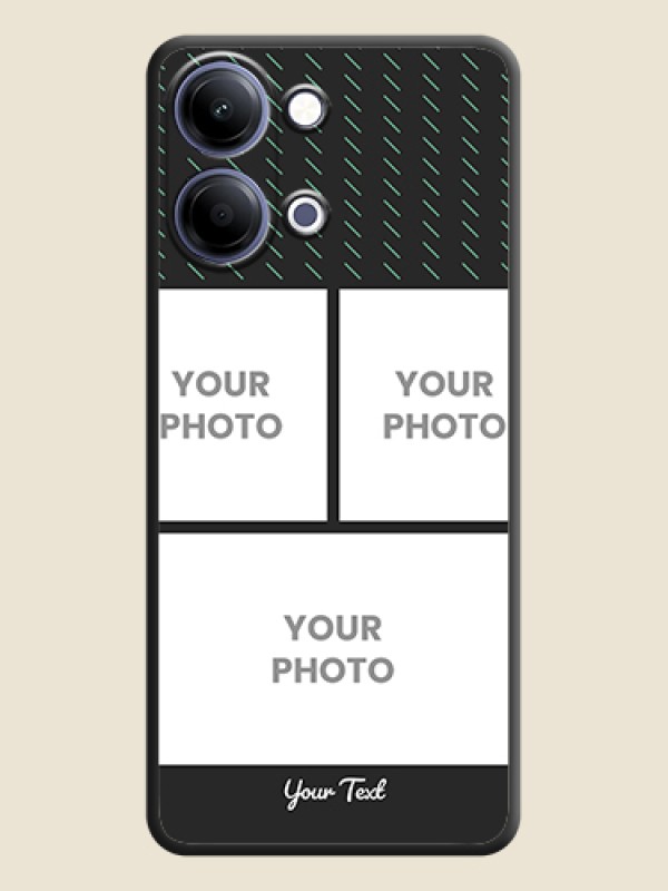 Custom Cross Dotted Pattern with 2 Image Holder On Space Black Custom Soft Matte Mobile Back Cover - Vivo Y11 5G - alternate view
