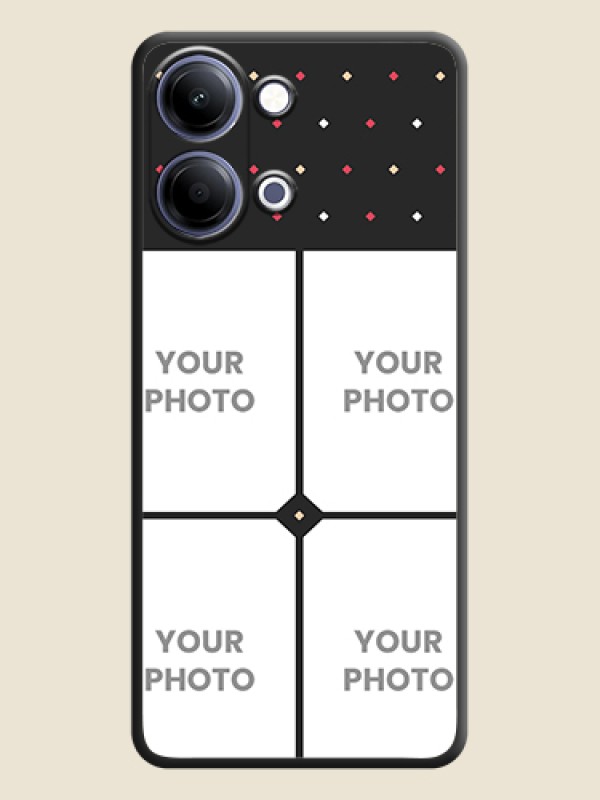 Custom Multicolor Dotted Pattern with 4 Image Holder On Space Black Custom Soft Matte Mobile Back Cover - Vivo Y11 5G - alternate view