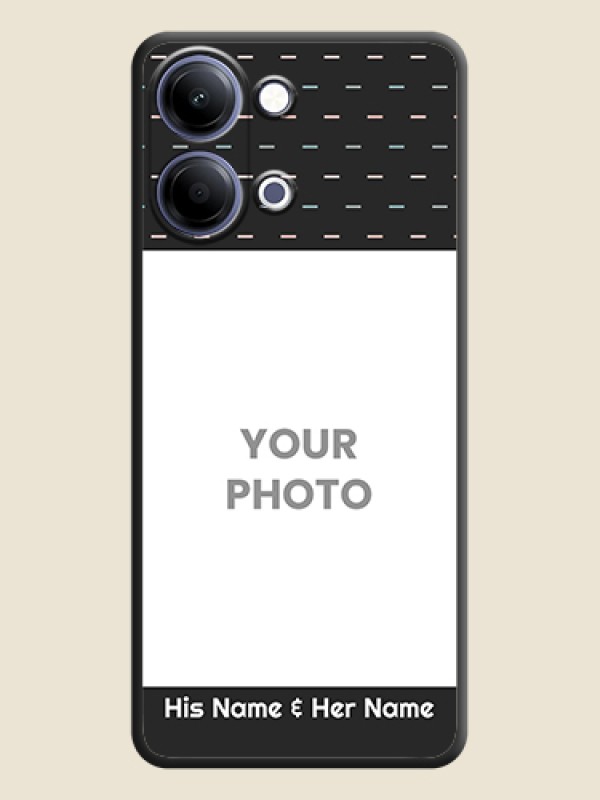 Custom Line Pattern Design with Text On Space Black Custom Soft Matte Mobile Back Cover - Vivo Y11 5G - alternate view