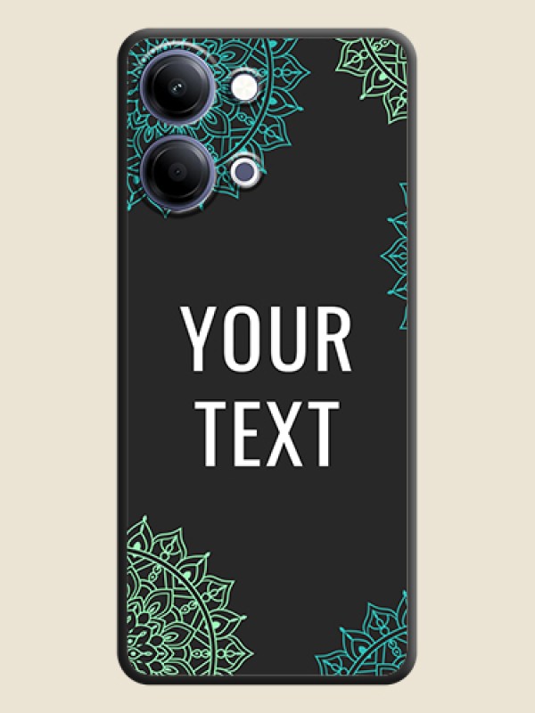 Custom Your Name with Floral Design On Space Black Custom Soft Matte Mobile Back Cover - Vivo Y11 5G - alternate view
