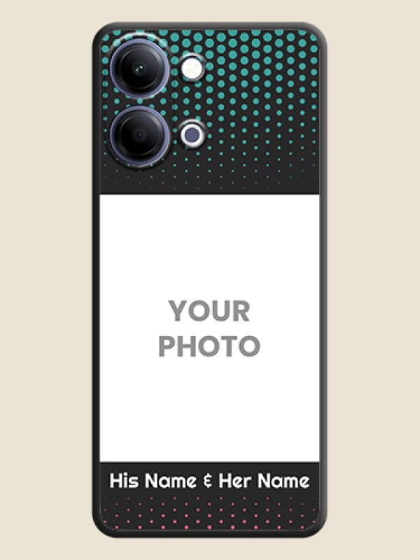 Custom Faded Dots with Grunge Photo Frame and Text On Space Black Custom Soft Matte Mobile Back Cover - Vivo Y11 5G - alternate view