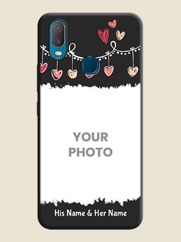 Custom Pink Love Hangings with Name on Space Black Custom Soft Matte Phone Cases - Vivo Y11 - alternate view