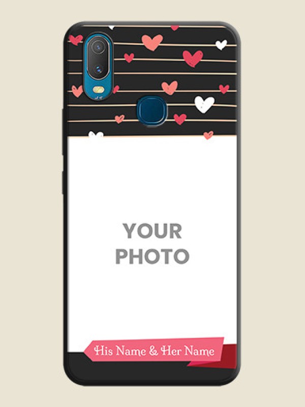Custom Love Pattern with Name on Pink Ribbon  - Photo on Space Black Soft Matte Back Cover - Vivo Y11 - alternate view