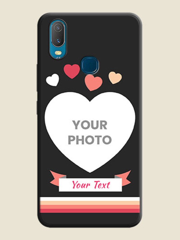 Custom Love Shaped Photo with Colorful Stripes on Personalised Space Black Soft Matte Cases - Vivo Y11 - alternate view