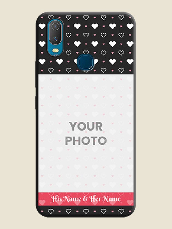 Custom White Color Love Symbols with Text Design - Photo on Space Black Soft Matte Phone Cover - Vivo Y11 - alternate view