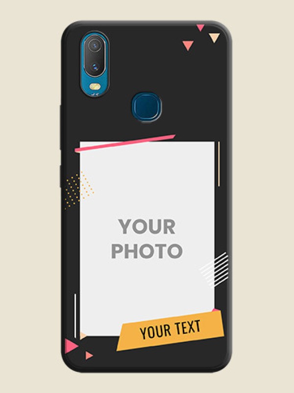 Custom Photo Frame with Triangle Small Dots - Photo on Space Black Soft Matte Back Cover - Vivo Y11 - alternate view