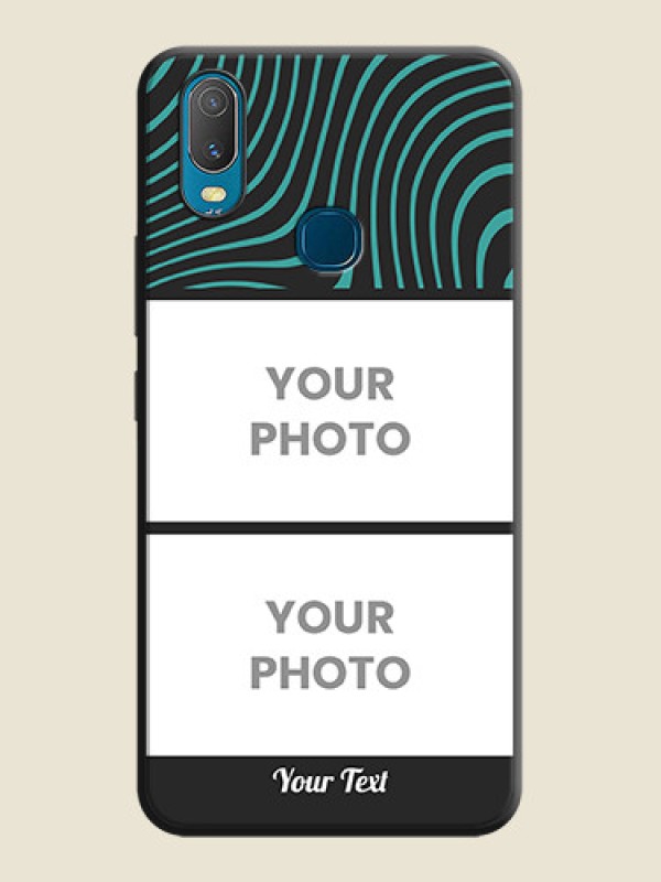 Custom Wave Pattern with 2 Image Holder on Space Black Personalized Soft Matte Phone Covers - Vivo Y11 - alternate view