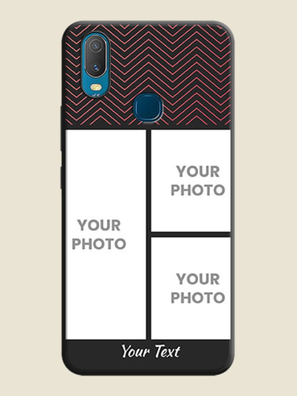 Custom Wave Pattern with 3 Image Holder on Space Black Custom Soft Matte Back Cover - Vivo Y11 - alternate view