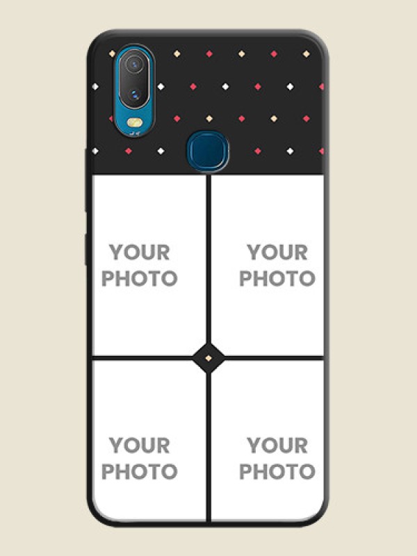 Custom Multicolor Dotted Pattern with 4 Image Holder on Space Black Custom Soft Matte Phone Cases - Vivo Y11 - alternate view