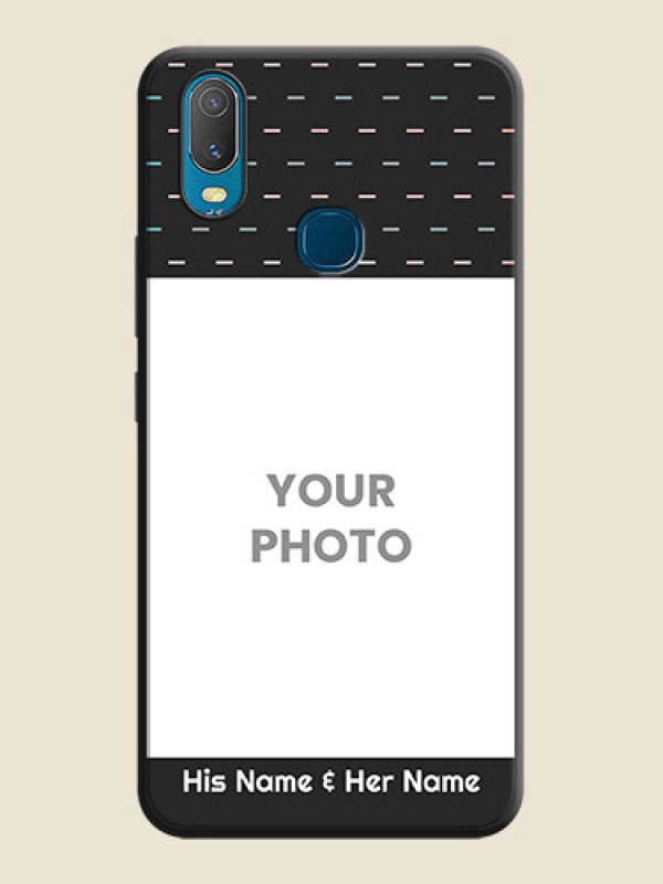 Custom Line Pattern Design with Text on Space Black Custom Soft Matte Phone Back Cover - Vivo Y11 - alternate view