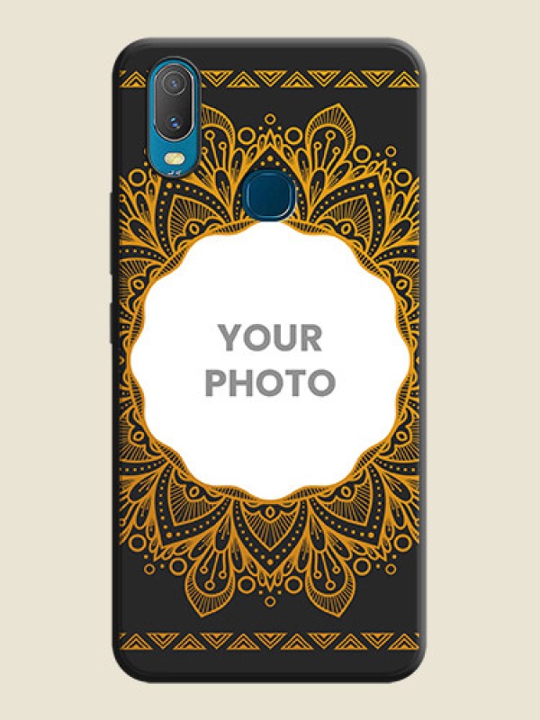Custom Round Image with Floral Design - Photo on Space Black Soft Matte Mobile Cover - Vivo Y11 - alternate view