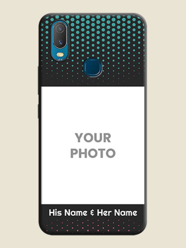 Custom Faded Dots with Grunge Photo Frame and Text on Space Black Custom Soft Matte Phone Cases - Vivo Y11 - alternate view