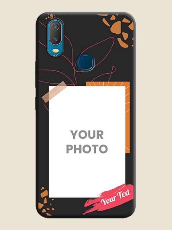 Custom Orange Photo Frame on Space Black Custom Soft Matte Phone Back Cover - Vivo Y11 - alternate view
