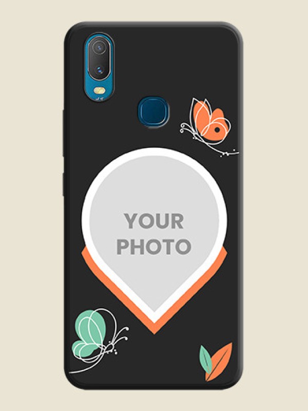 Custom Upload Pic With Simple Butterly Design On Space Black Personalized Soft Matte Phone Covers -Vivo Y11 - alternate view