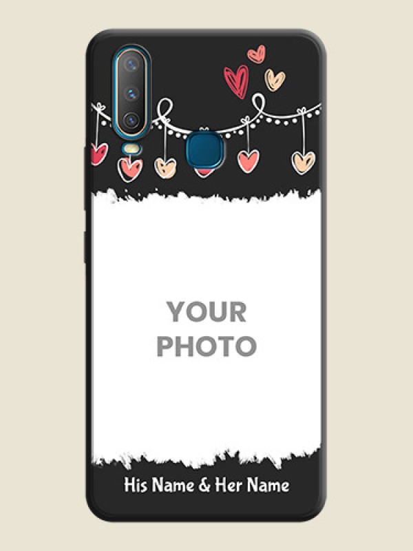 Custom Pink Love Hangings with Name on Space Black Custom Soft Matte Phone Cases - Vivo Y12 - alternate view