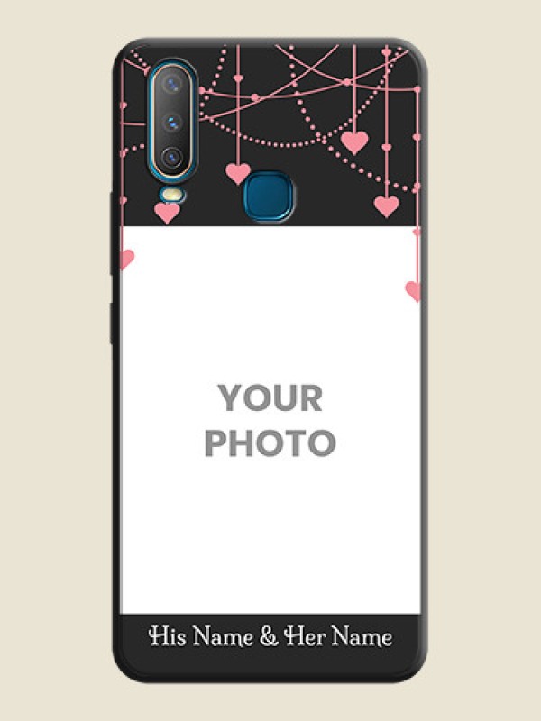 Custom Pink Love Hangings with Text on Space Black Custom Soft Matte Back Cover - Vivo Y12 - alternate view