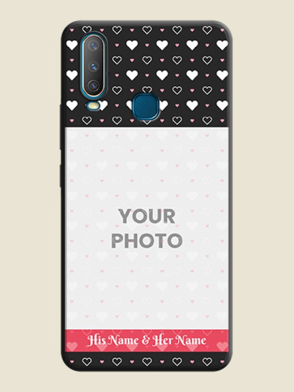 Custom White Color Love Symbols with Text Design - Photo on Space Black Soft Matte Phone Cover - Vivo Y12 - alternate view