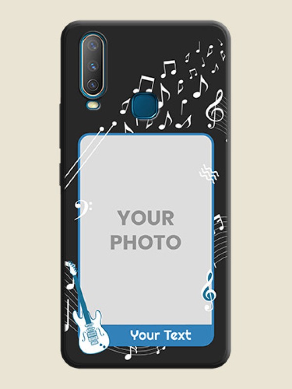 Custom Musical Theme Design with Text - Photo on Space Black Soft Matte Mobile Case - Vivo Y12 - alternate view
