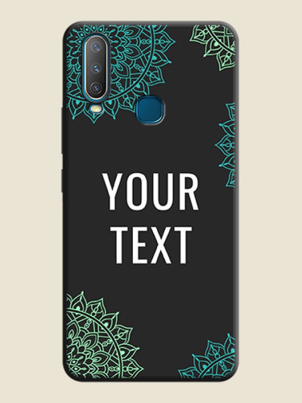 Custom Your Name with Floral Design on Space Black Custom Soft Matte Back Cover - Vivo Y12 - alternate view