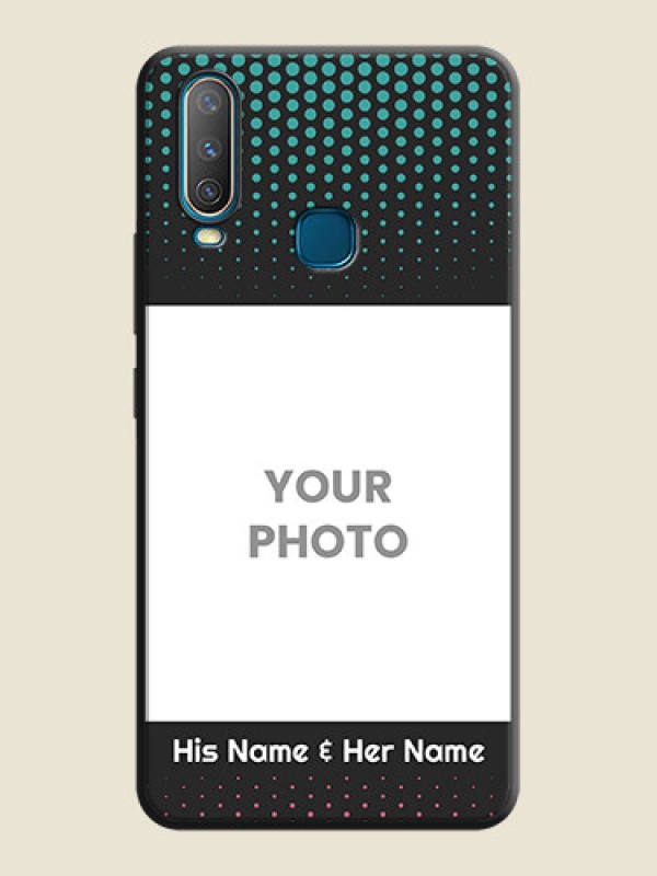 Custom Faded Dots with Grunge Photo Frame and Text on Space Black Custom Soft Matte Phone Cases - Vivo Y12 - alternate view