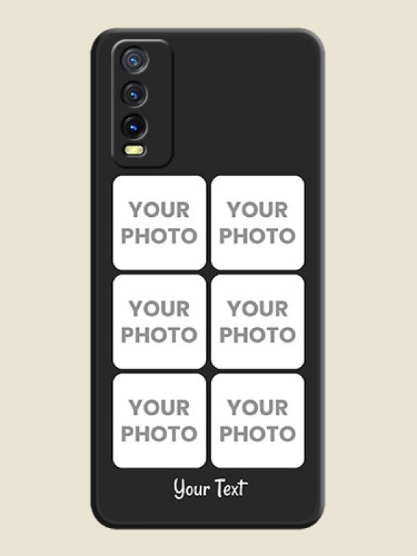 Custom Floral Art with 6 Image Holder on Photo on Space Black Soft Matte Mobile Case - Vivo Y12G - alternate view