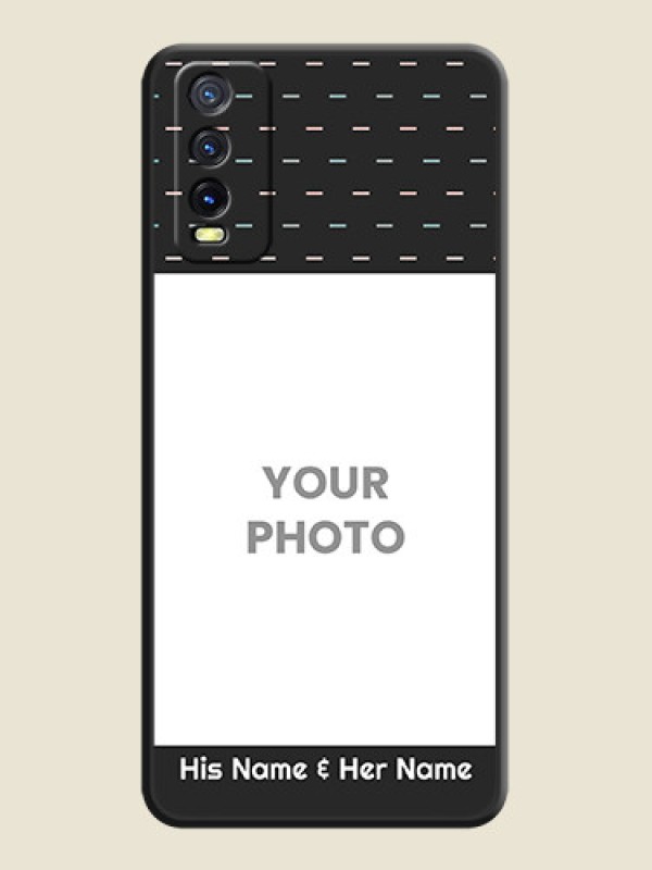 Custom Line Pattern Design with Text on Space Black Custom Soft Matte Phone Back Cover - Vivo Y12G - alternate view