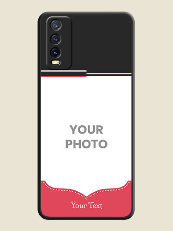 Custom Classic Plain Design with Name on Photo on Space Black Soft Matte Phone Cover - Vivo Y12G - alternate view