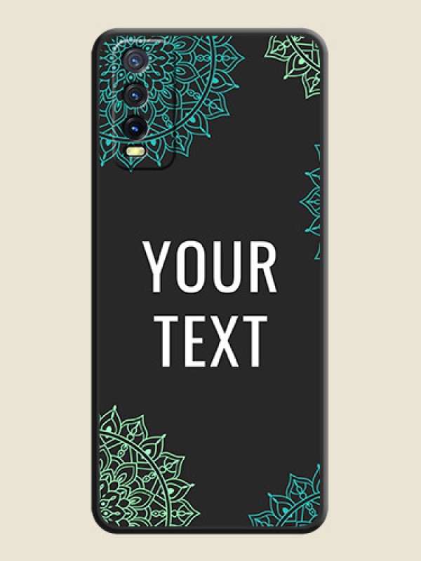 Custom Your Name with Floral Design on Space Black Custom Soft Matte Back Cover - Vivo Y12G - alternate view