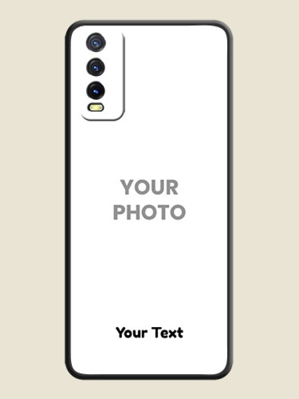 Custom Full Single Pic Upload With Text On Space Black Personalized Soft Matte Phone Covers -Vivo Y12G - alternate view