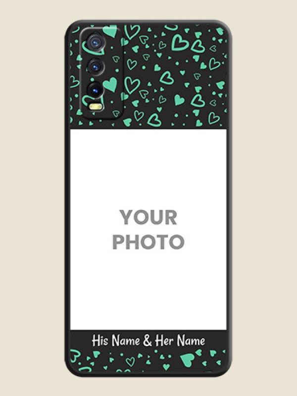 Custom Sea Green Indefinite Love Pattern on Photo on Space Black Soft Matte Mobile Cover - Vivo Y12s - alternate view
