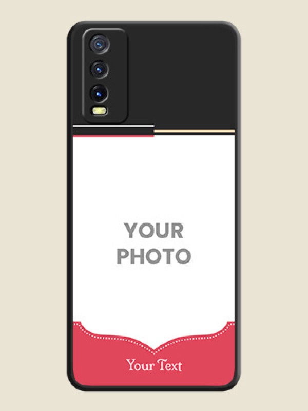 Custom Classic Plain Design with Name on Photo on Space Black Soft Matte Phone Cover - Vivo Y12s - alternate view