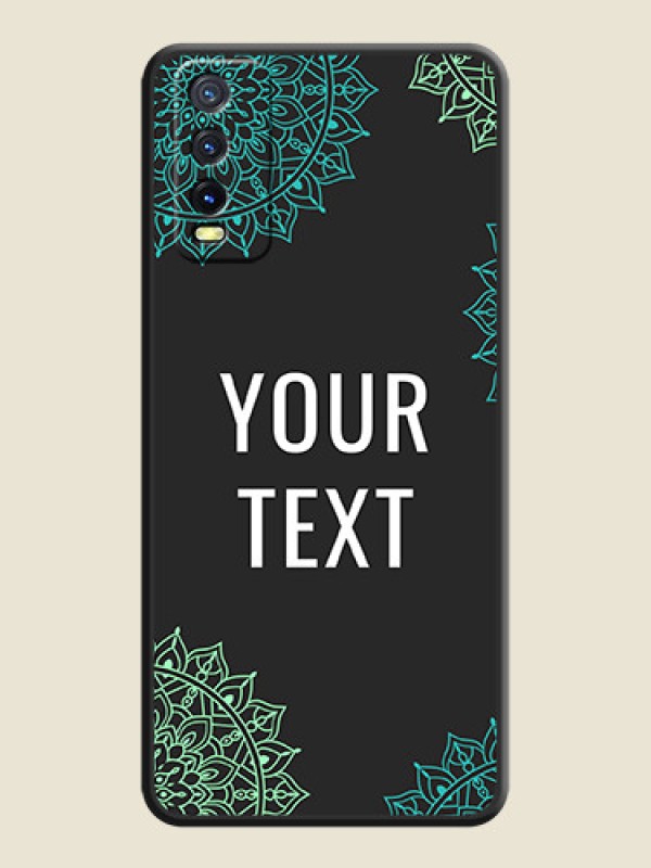 Custom Your Name with Floral Design on Space Black Custom Soft Matte Back Cover - Vivo Y12s - alternate view