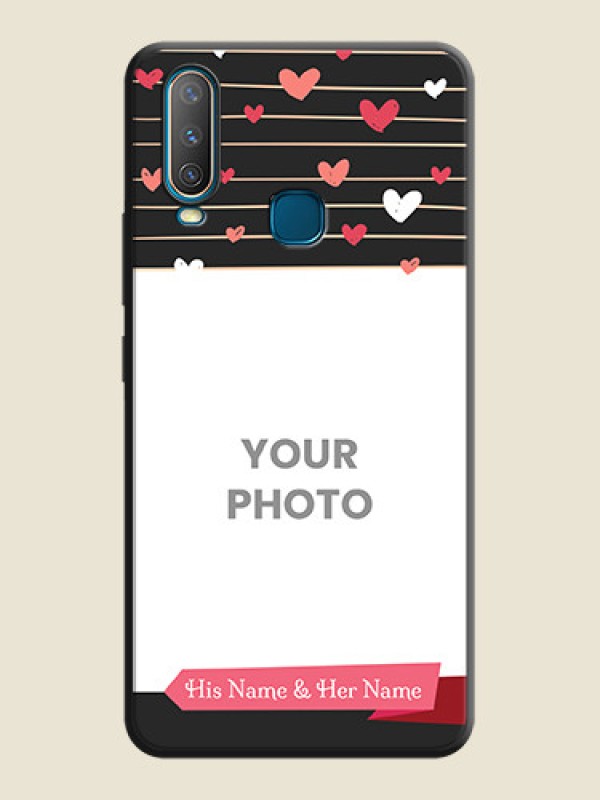 Custom Love Pattern with Name on Pink Ribbon  - Photo on Space Black Soft Matte Back Cover - Vivo Y15 - alternate view