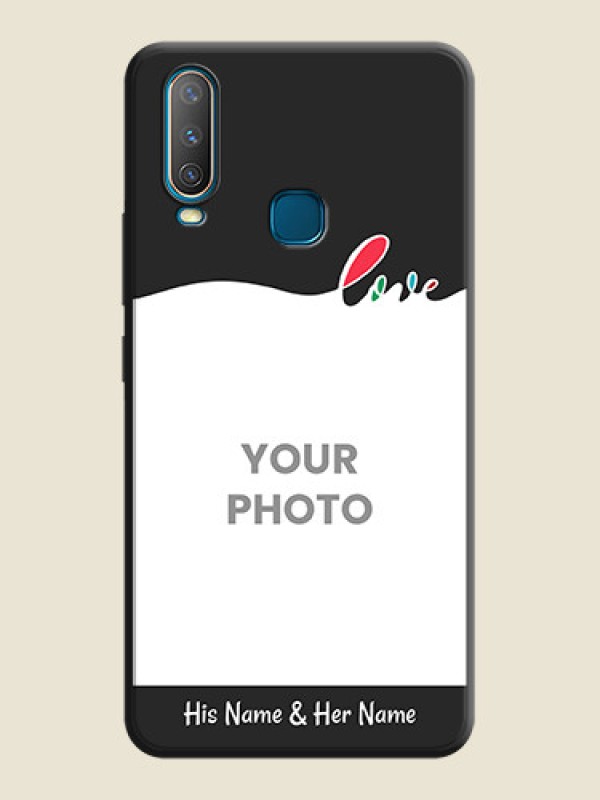 Custom Fall in Love Pattern with Picture - Photo on Space Black Soft Matte Mobile Case - Vivo Y15 - alternate view