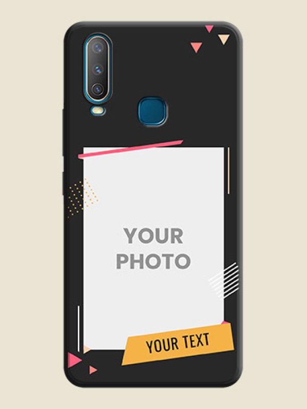 Custom Photo Frame with Triangle Small Dots - Photo on Space Black Soft Matte Back Cover - Vivo Y15 - alternate view
