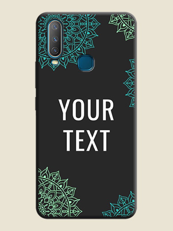 Custom Your Name with Floral Design on Space Black Custom Soft Matte Back Cover - Vivo Y15 - alternate view