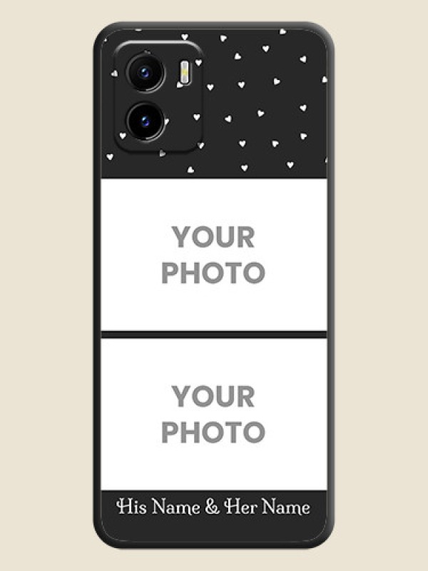 Custom Miniature Love Symbols with Name on Space Black Custom Soft Matte Back Cover - Vivo Y15c - alternate view