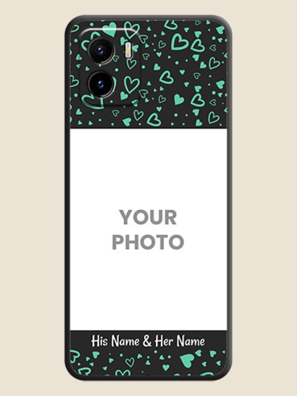 Custom Sea Green Indefinite Love Pattern on Photo on Space Black Soft Matte Mobile Cover - Vivo Y15c - alternate view
