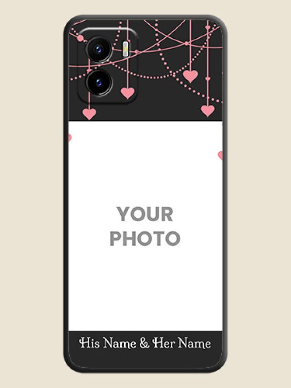 Custom Pink Love Hangings with Text on Space Black Custom Soft Matte Back Cover - Vivo Y15c - alternate view