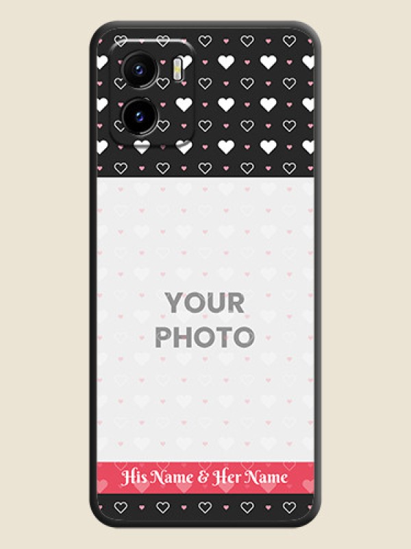 Custom White Color Love Symbols with Text Design on Photo on Space Black Soft Matte Phone Cover - Vivo Y15c - alternate view
