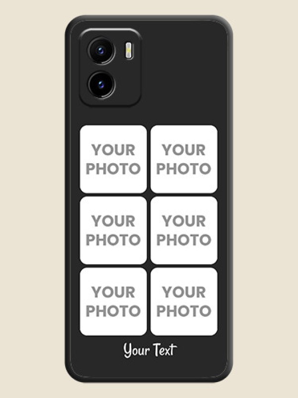 Custom Floral Art with 6 Image Holder on Photo on Space Black Soft Matte Mobile Case - Vivo Y15c - alternate view