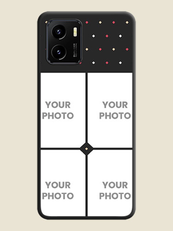 Custom Multicolor Dotted Pattern with 4 Image Holder on Space Black Custom Soft Matte Phone Cases - Vivo Y15c - alternate view