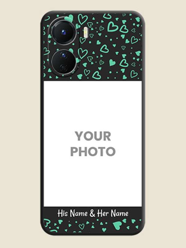 Custom Sea Green Indefinite Love Pattern on Photo on Space Black Soft Matte Mobile Cover - Vivo Y16 - alternate view