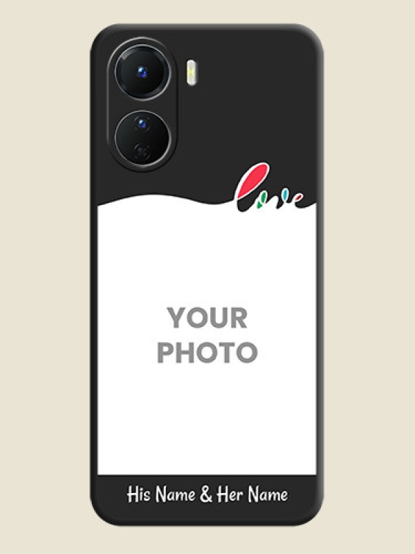 Custom Fall in Love Pattern with Picture on Photo on Space Black Soft Matte Mobile Case - Vivo Y16 - alternate view