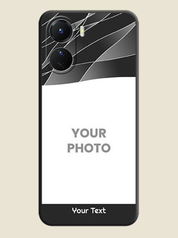 Custom Mixed Wave Lines on Photo on Space Black Soft Matte Mobile Cover - Vivo Y16 - alternate view