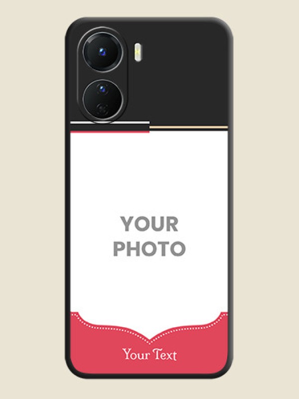 Custom Classic Plain Design with Name on Photo on Space Black Soft Matte Phone Cover - Vivo Y16 - alternate view