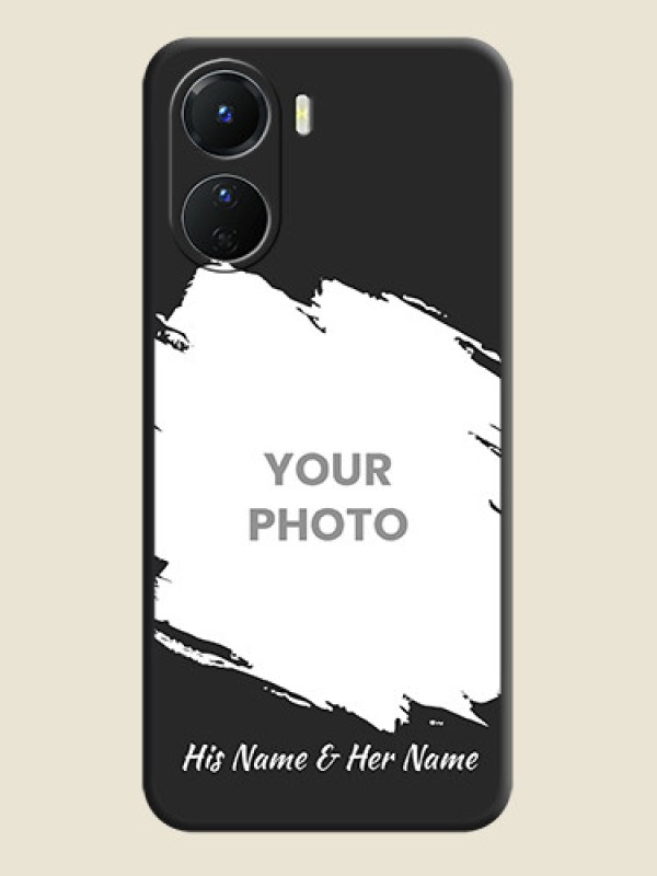 Custom Grunge Brush Strokes on Photo on Space Black Soft Matte Back Cover - Vivo Y16 - alternate view