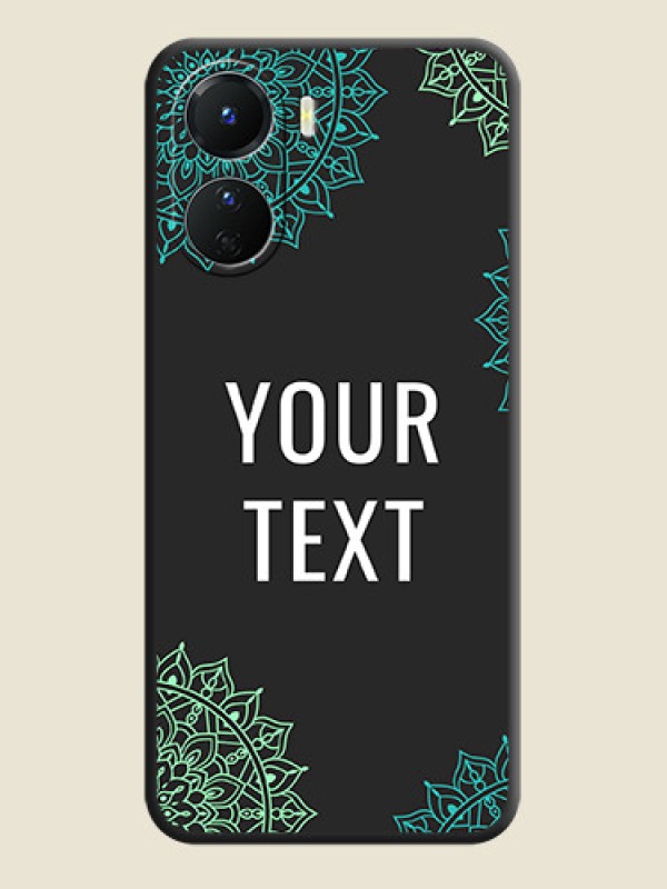 Custom Your Name with Floral Design on Space Black Custom Soft Matte Back Cover - Vivo Y16 - alternate view